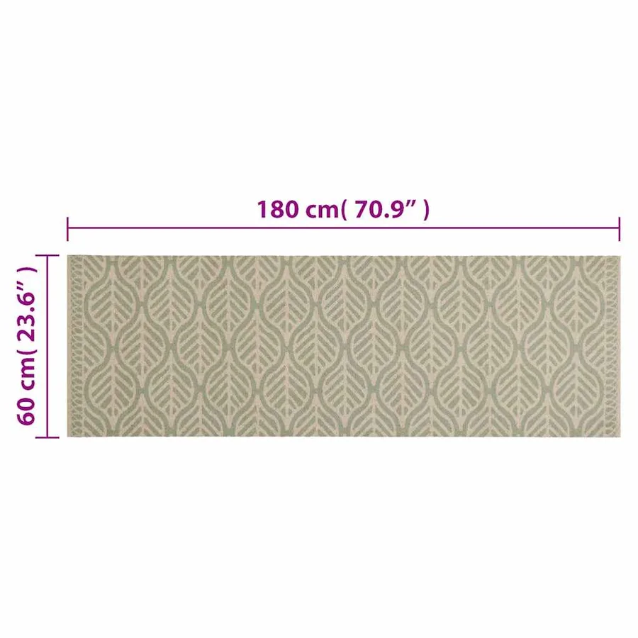 Tapis de cuisine lavable impression feuilles 60x180 cm velours - 5