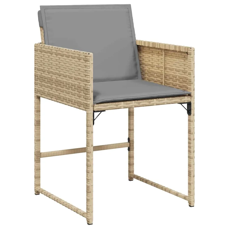 Chaises de jardin avec coussins lot de 4 mélange beige - 4