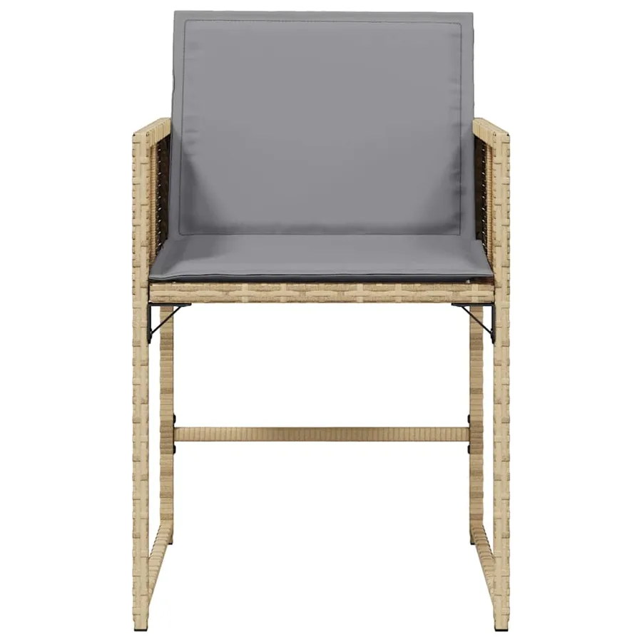 Chaises de jardin avec coussins lot de 4 mélange beige - 5