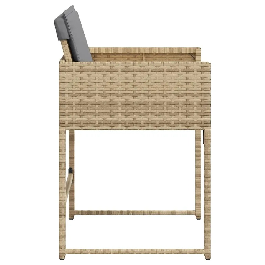 Chaises de jardin avec coussins lot de 4 mélange beige - 6