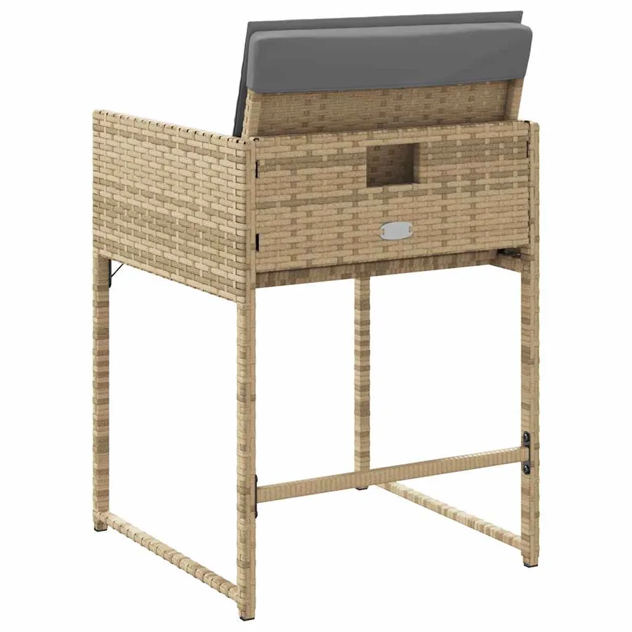 Chaises de jardin avec coussins lot de 4 mélange beige - 7