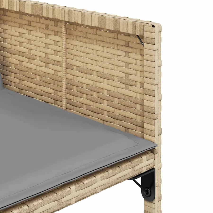 Chaises de jardin avec coussins lot de 4 mélange beige - 9