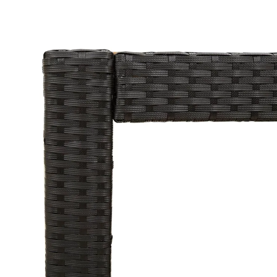 Table d'appoint de jardin dessus en bois noir 60x40x75 cm - 9