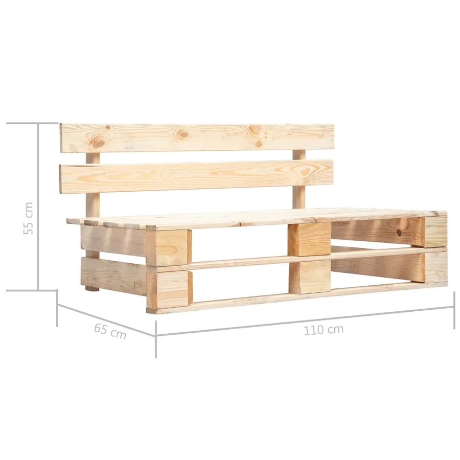 Salon de jardin palette 6pcs avec coussins Bois de pin imprégné - 9