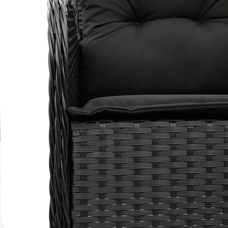 Ensemble à manger de jardin coussins 5pcs Noir Résine tressée - 5