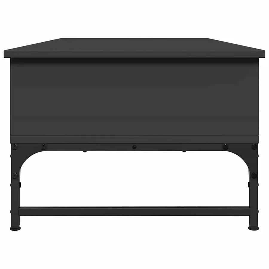 Table basse noir 100x50x35 cm bois d'ingénierie et métal - 6