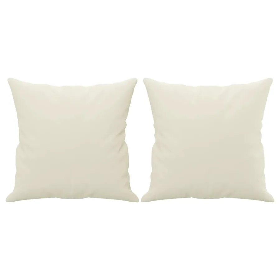 Canapé 2 places avec oreillers décoratifs crème 140 cm velours - 5