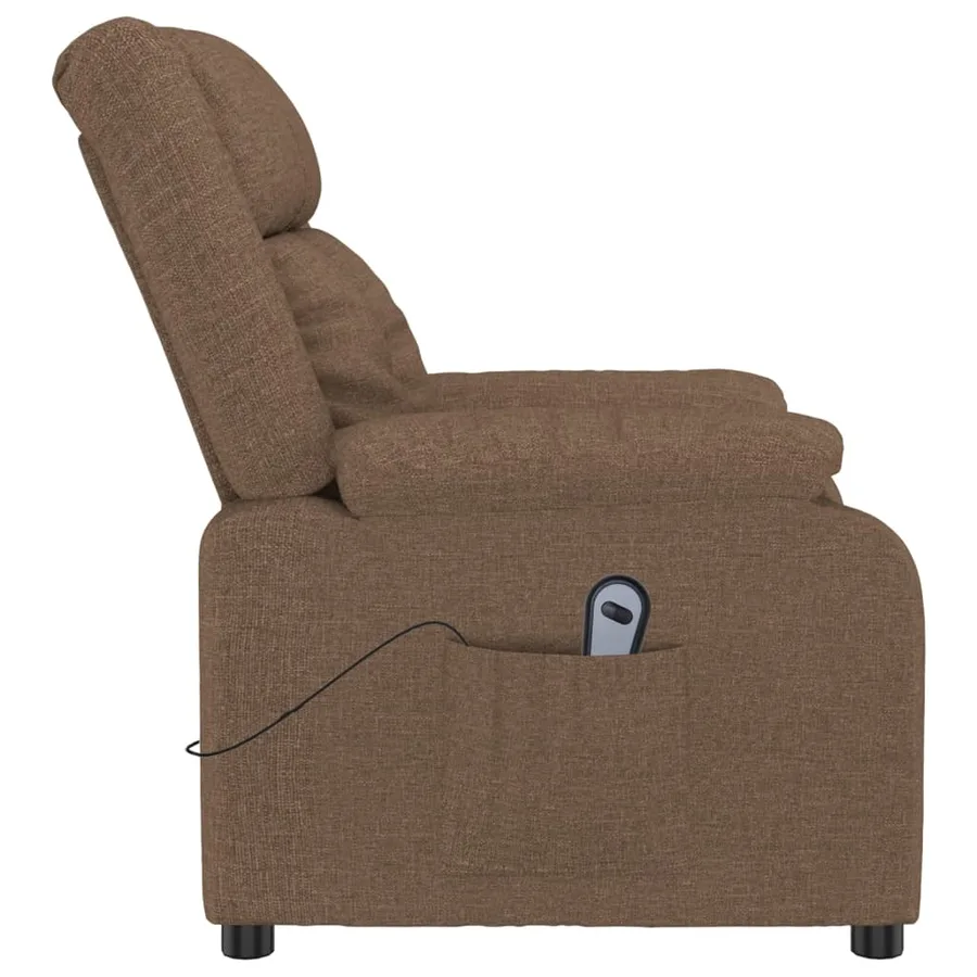 Fauteuil inclinable électrique Marron Tissu - 5