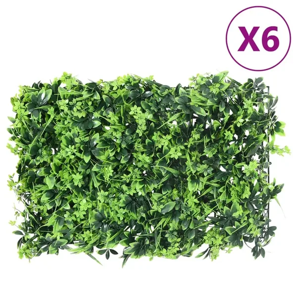 Clôture à feuilles artificielles 6 pcs vert 40x60 cm
