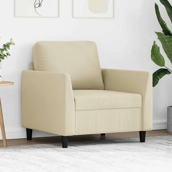 Fauteuil Crème 60 cm Velours