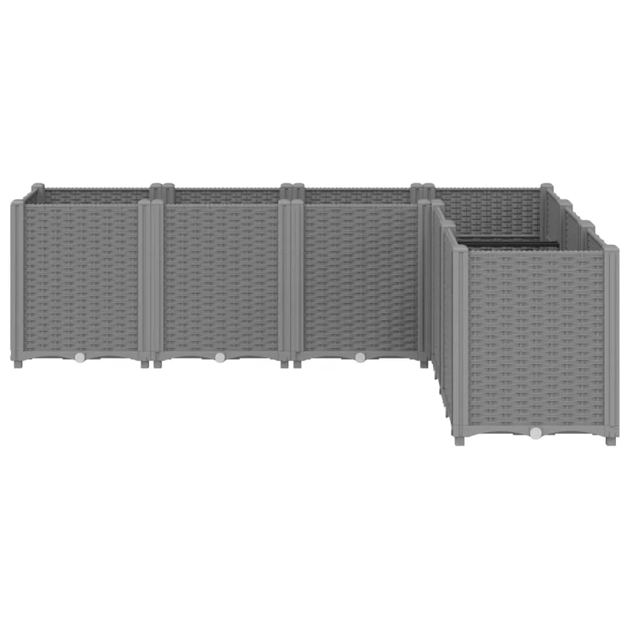 Jardinière gris clair 160x120x53 cm polypropylène - 3