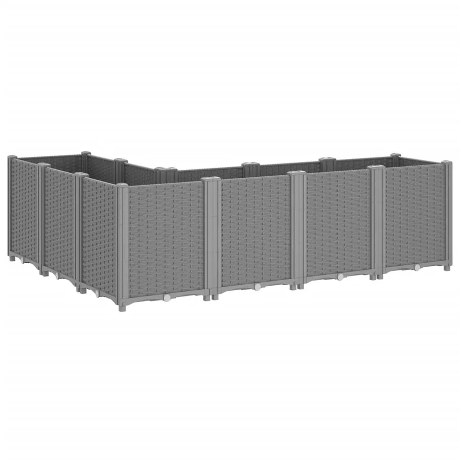 Jardinière gris clair 160x120x53 cm polypropylène - 5