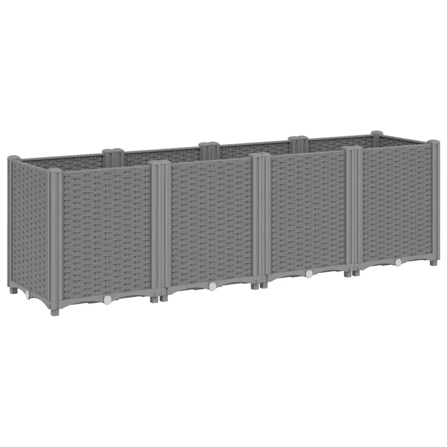 Jardinière gris clair 160x40x53 cm polypropylène - 2