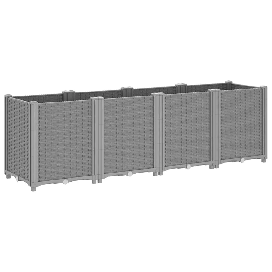 Jardinière gris clair 160x40x53 cm polypropylène - 5