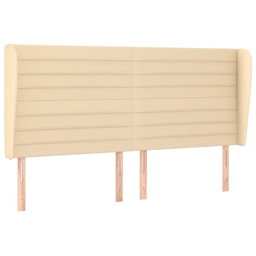Tête de lit avec oreilles Crème 203x23x118/128 cm Tissu - 2