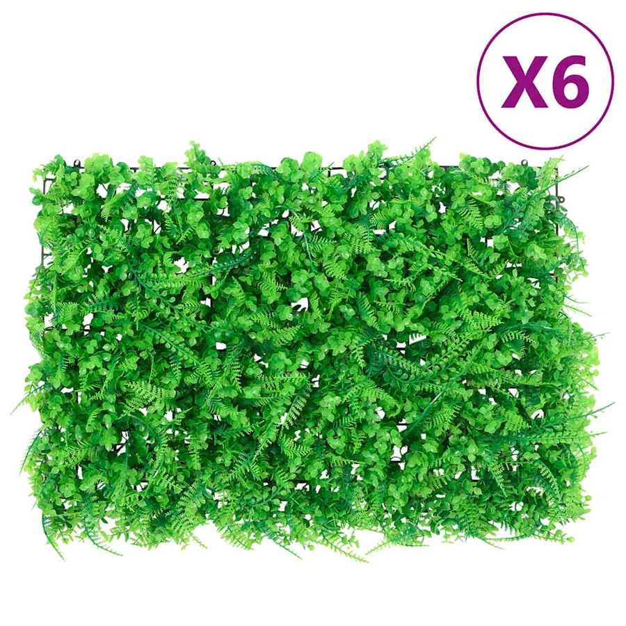 Clôture feuilles de fougère artificielles 6 pcs vert 40x60 cm