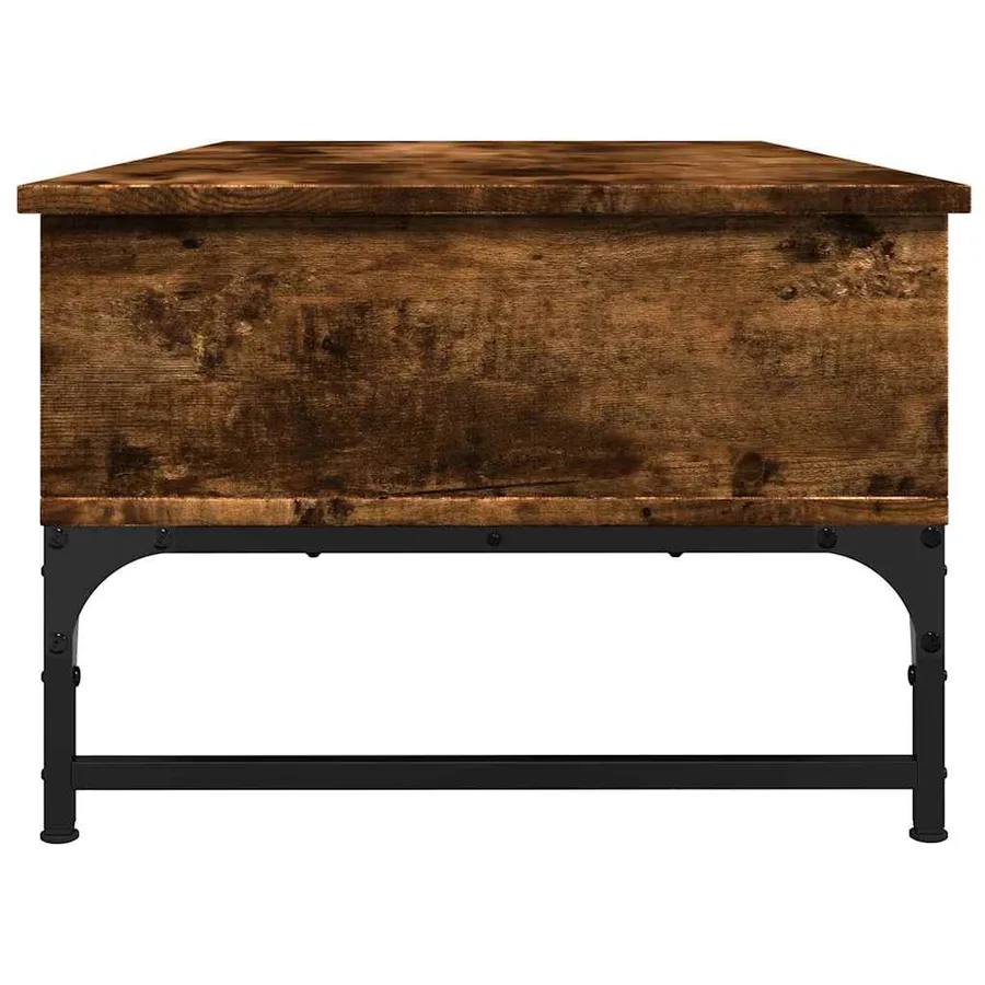 Table basse chêne fumé 100x50x35 cm bois d'ingénierie et métal - 6
