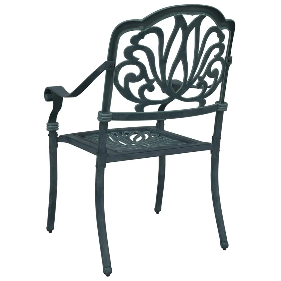 Chaises de jardin lot de 2 vert aluminium coulé - 7