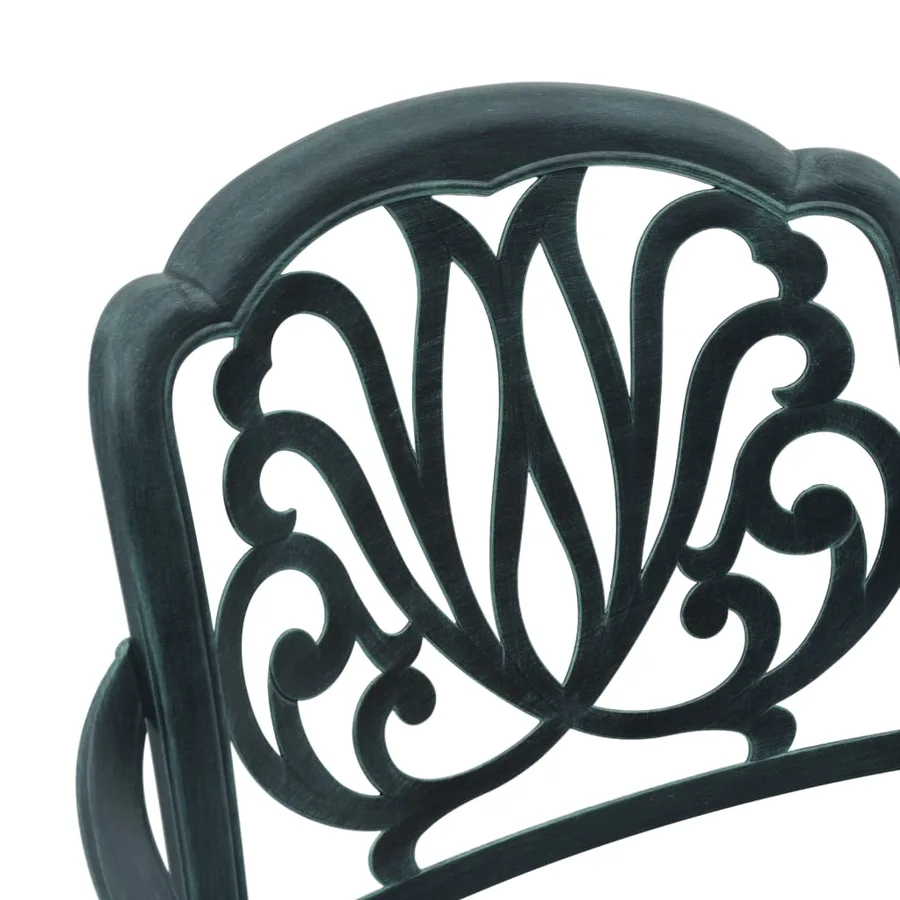 Chaises de jardin lot de 2 vert aluminium coulé - 8