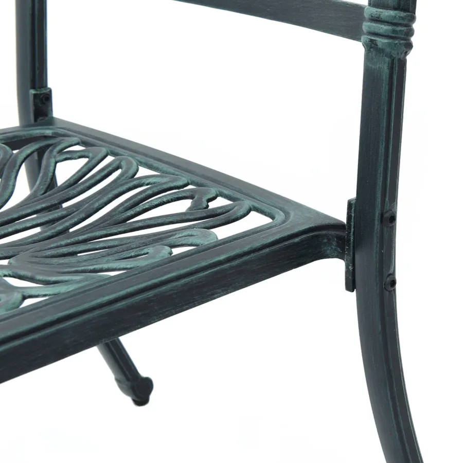 Chaises de jardin lot de 2 vert aluminium coulé - 9