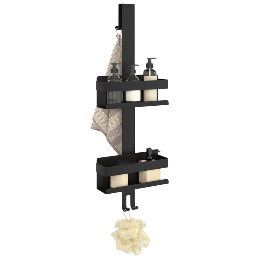 Support de douche suspendu noir mat acier inoxydable 304 brossé - 3