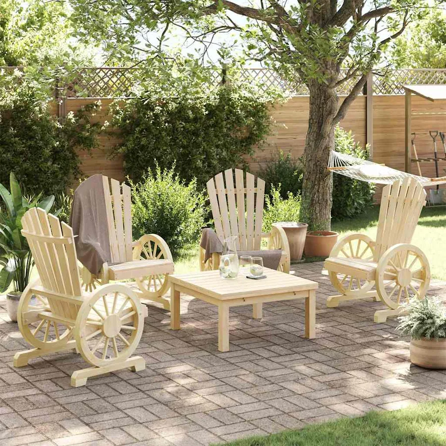 Chaises de jardin Adirondack lot de 4 bois de sapin massif - 3