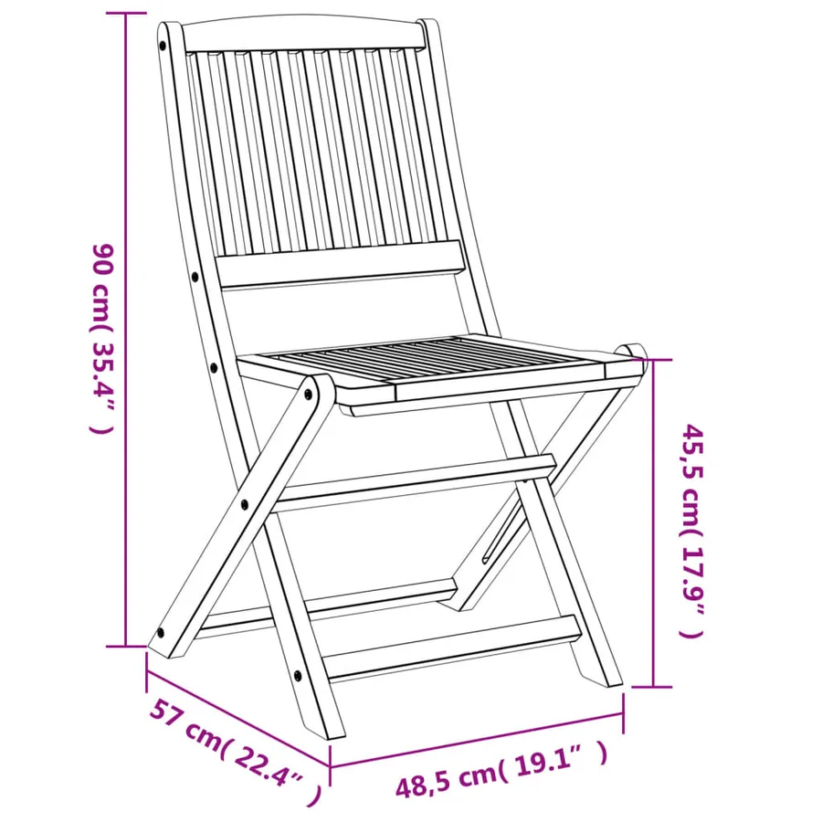 Ensemble à manger de jardin 5 pcs Bois d'acacia solide - 11