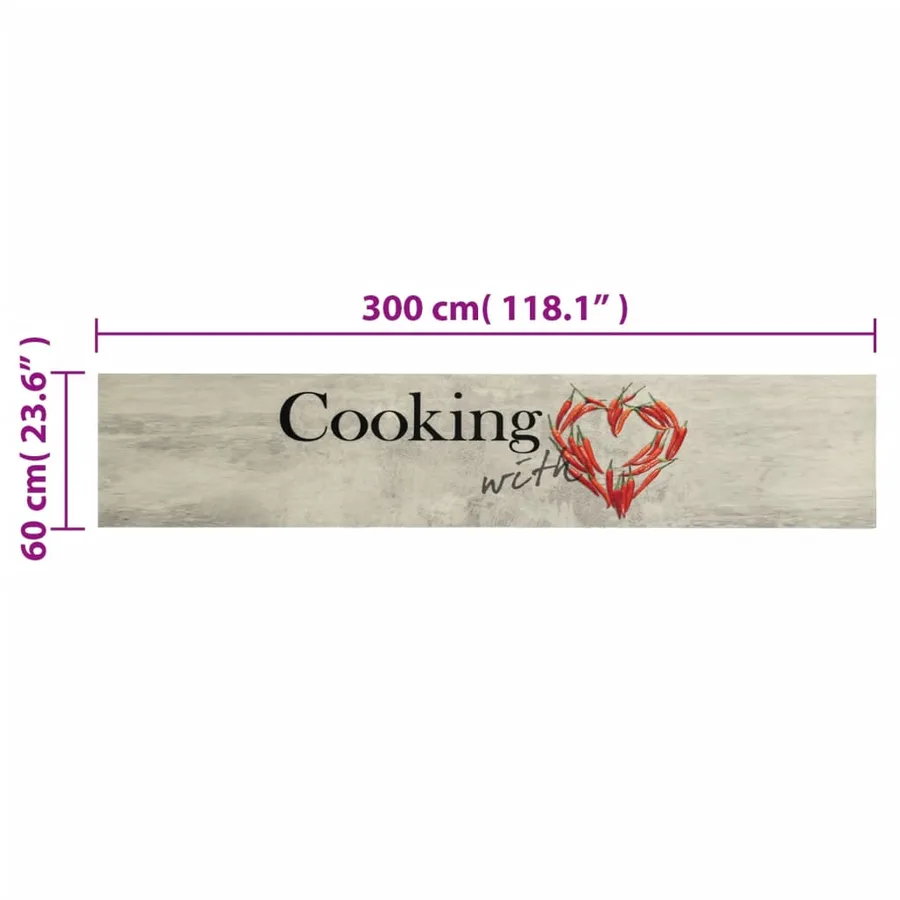Tapis de cuisine lavable imprimé de piment Cooking 60x300 cm - 5