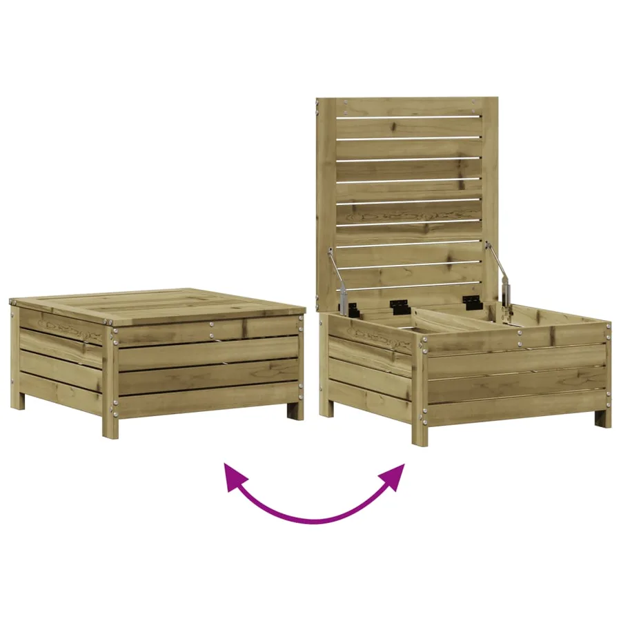 Salon de jardin 3 pcs avec coussins bois de pin imprégné - 6