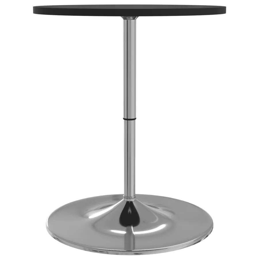Table de bar noir 60x60x90 cm bois d'ingénierie et acier chromé - 6