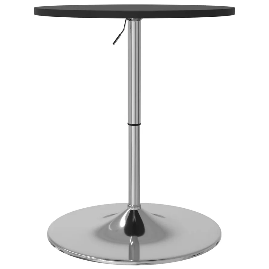 Table de bar noir 60x60x90 cm bois d'ingénierie et acier chromé - 7