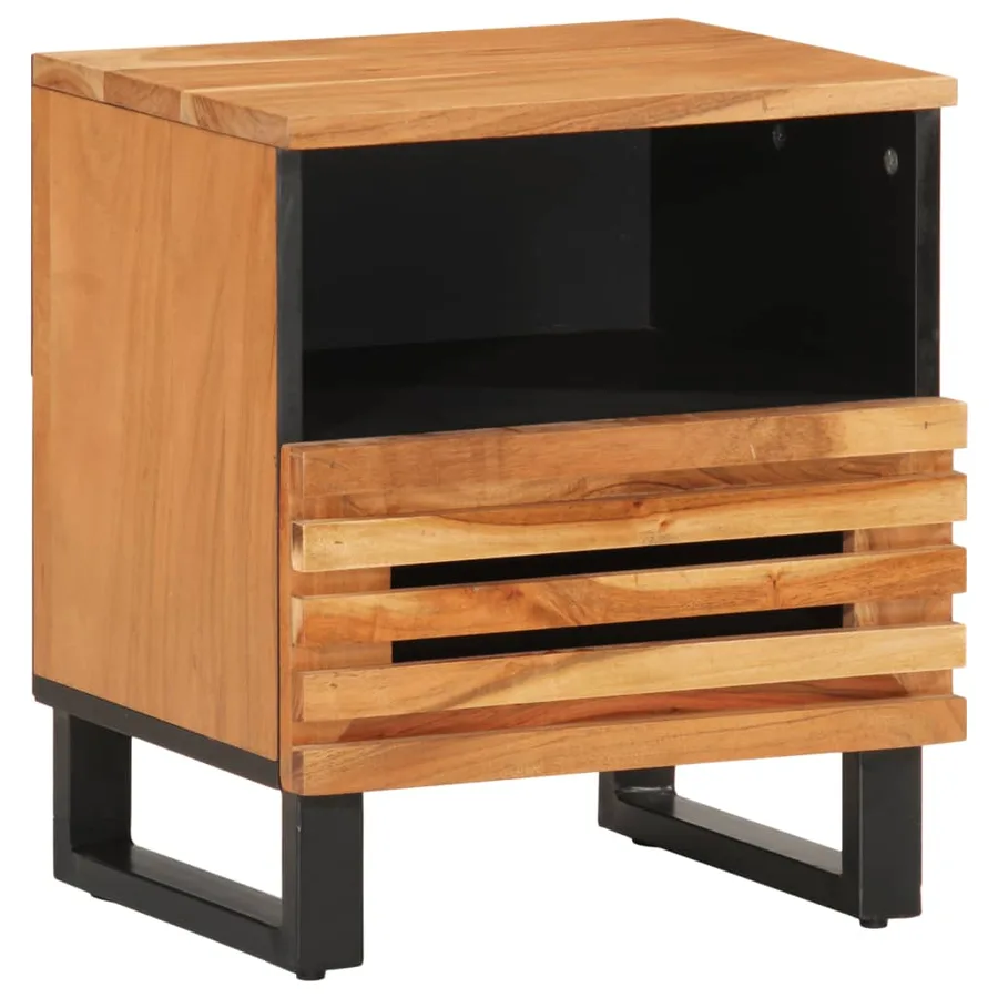 Tables de chevet 2 pcs 40x34x46 cm bois d'acacia massif - 2