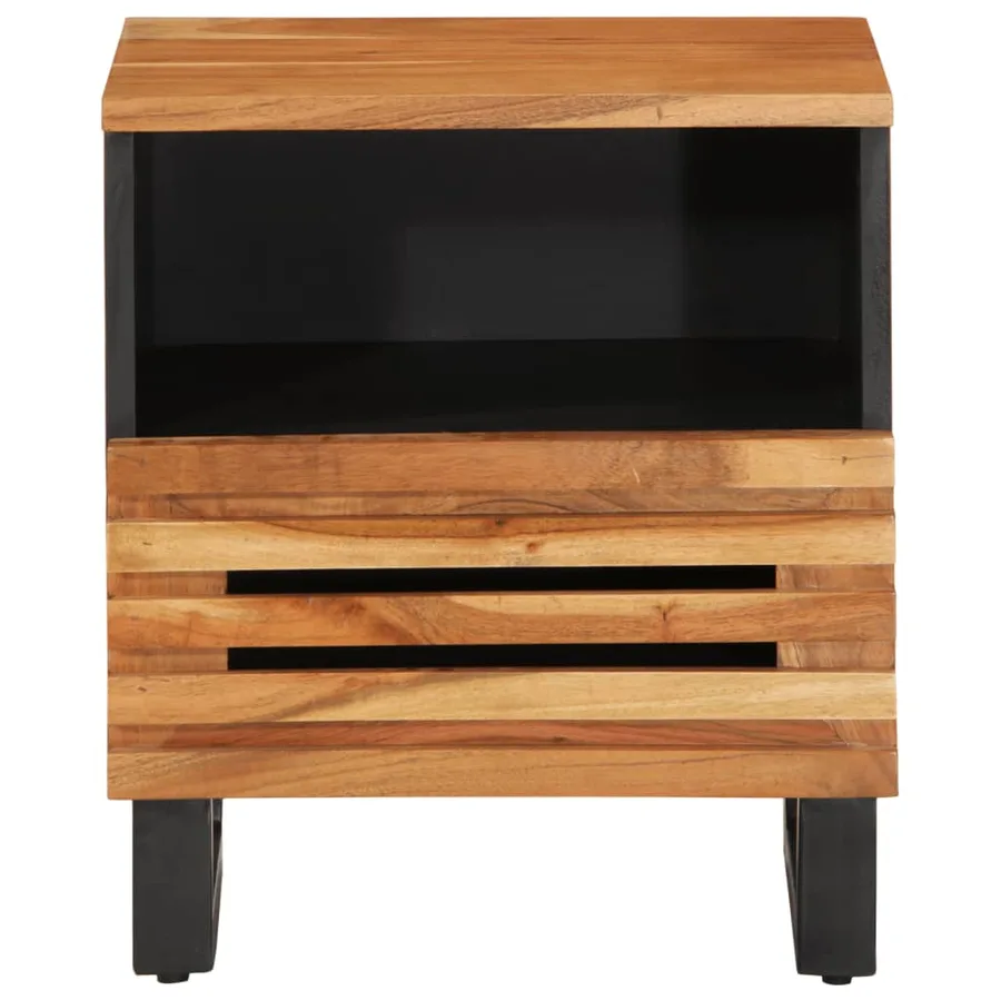Tables de chevet 2 pcs 40x34x46 cm bois d'acacia massif - 4