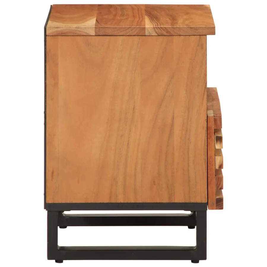 Tables de chevet 2 pcs 40x34x46 cm bois d'acacia massif - 5