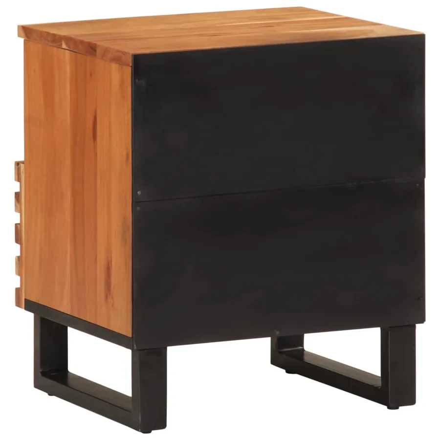 Tables de chevet 2 pcs 40x34x46 cm bois d'acacia massif - 6
