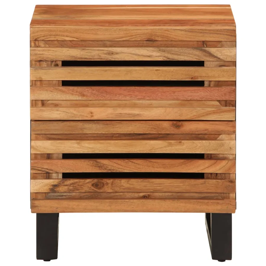 Tables de chevet 2 pcs 40x34x46 cm bois d'acacia massif - 4