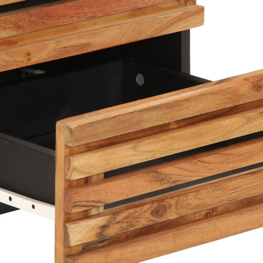 Tables de chevet 2 pcs 40x34x46 cm bois d'acacia massif - 8