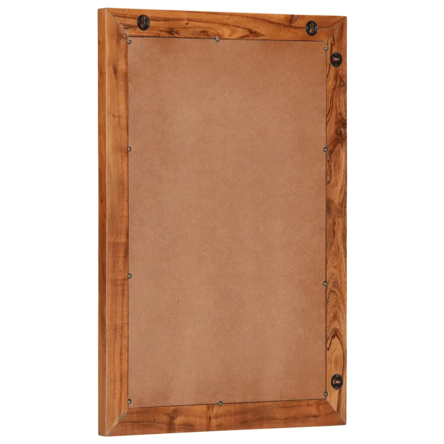 Miroir salle de bain 50x70 cm bois massif d'acacia et verre - 3