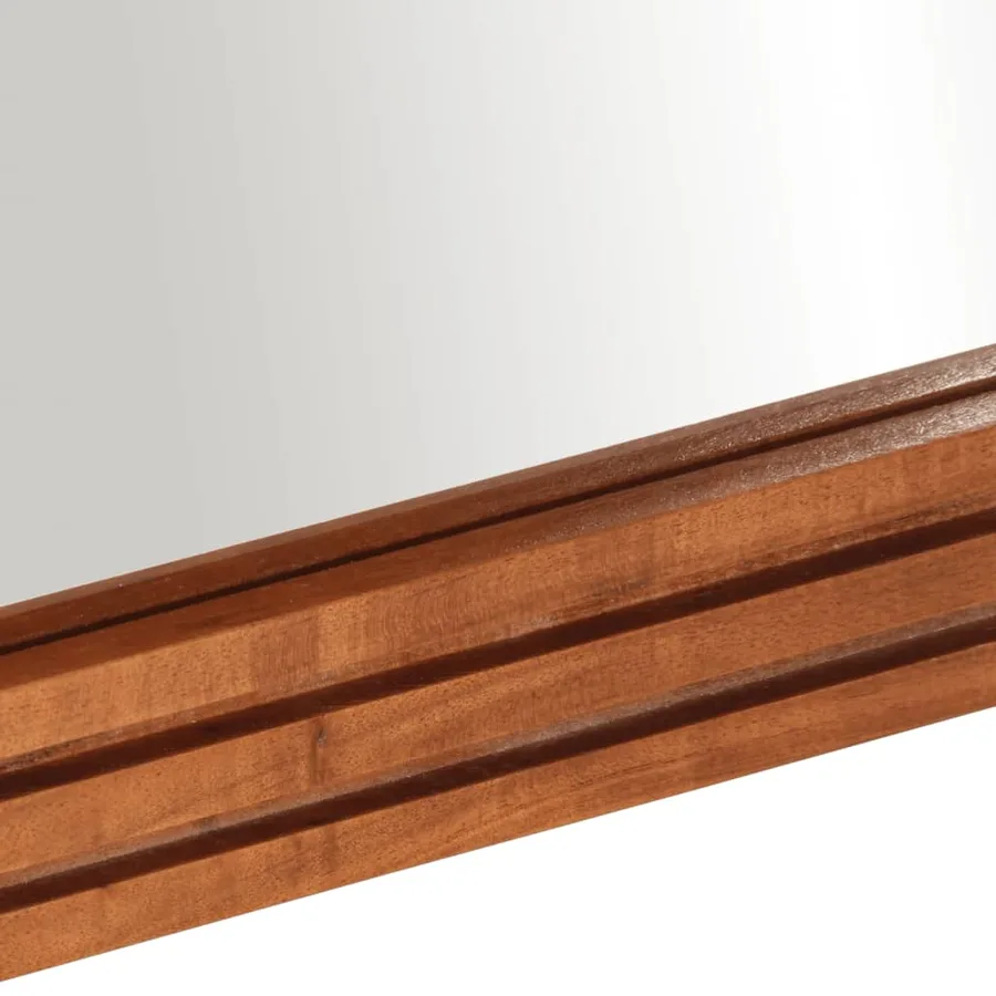 Miroir salle de bain 50x70 cm bois massif d'acacia et verre - 7