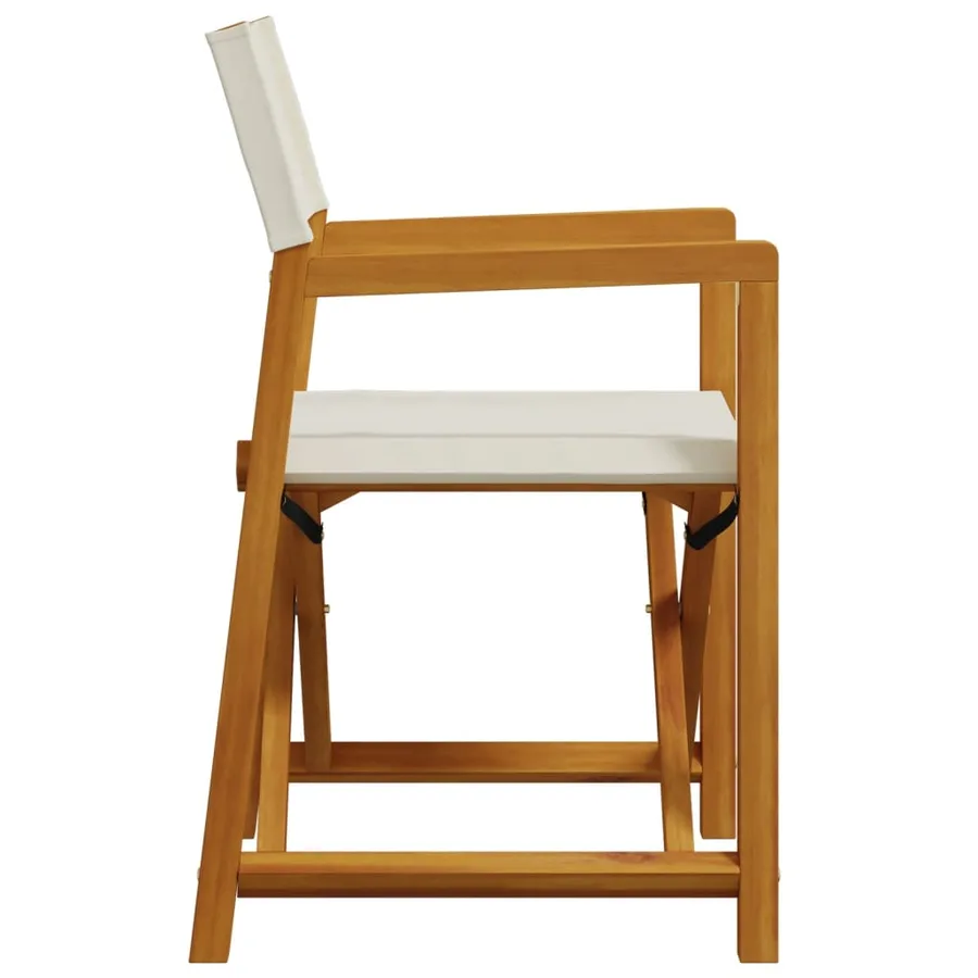 Chaises de jardin pliables lot de 4 blanc crème tissu - 5