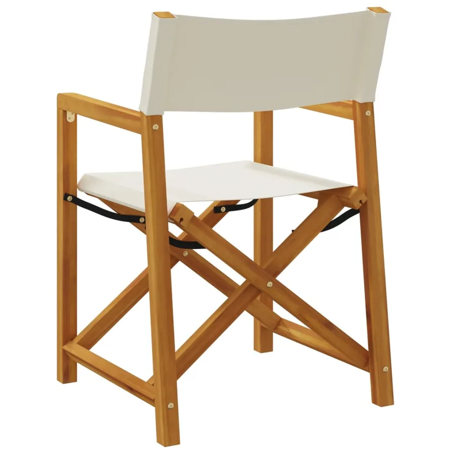 Chaises de jardin pliables lot de 4 blanc crème tissu - 6