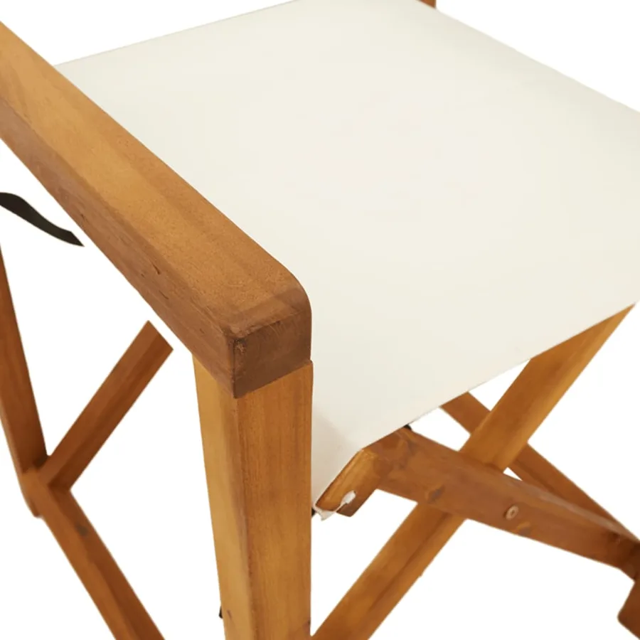 Chaises de jardin pliables lot de 4 blanc crème tissu - 8