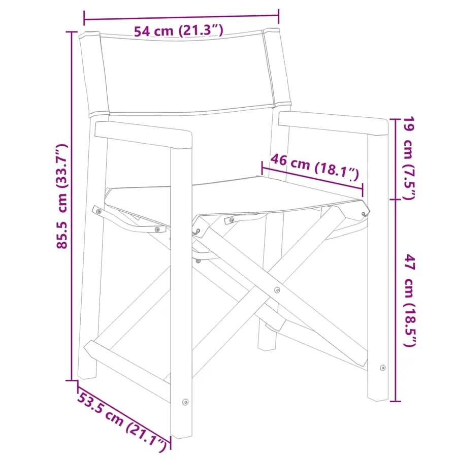 Chaises de jardin pliables lot de 4 blanc crème tissu - 9