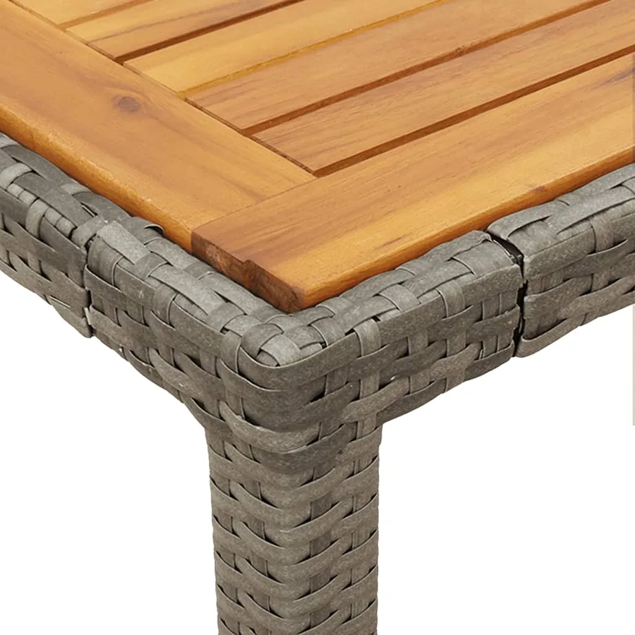 Ensemble à manger de jardin 5 pcs coussins gris résine tressée - 6