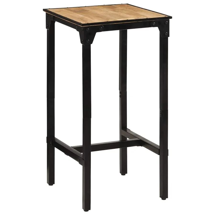 Table de bar 60x55x107 cm bois de manguier massif brut - 3