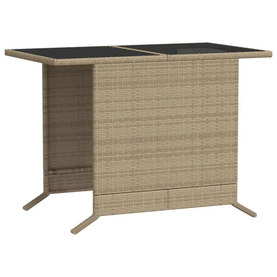 Ensemble de bistro 3 pcs avec coussins beige résine tressée - 12