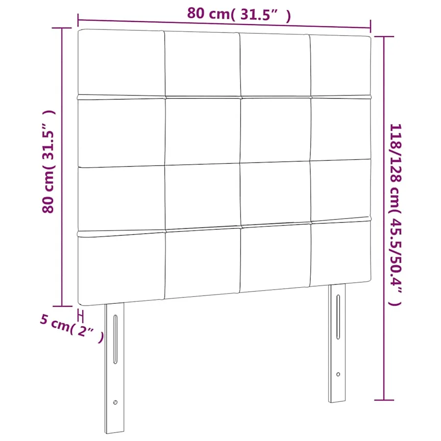 Tête de lit à LED Bleu foncé 80x5x118/128 cm Velours - 7