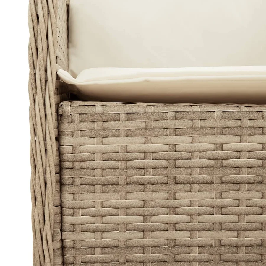 Ensemble à manger de jardin et coussins 3 pcs Beige poly rotin - 5