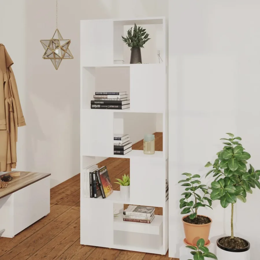 Bibliothèque Séparateur de pièce Blanc 60x24x155 cm