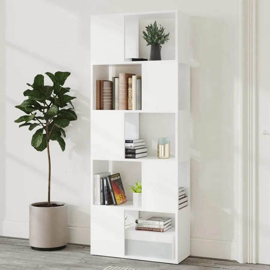 Bibliothèque Séparateur de pièce Blanc 60x24x155 cm - 3